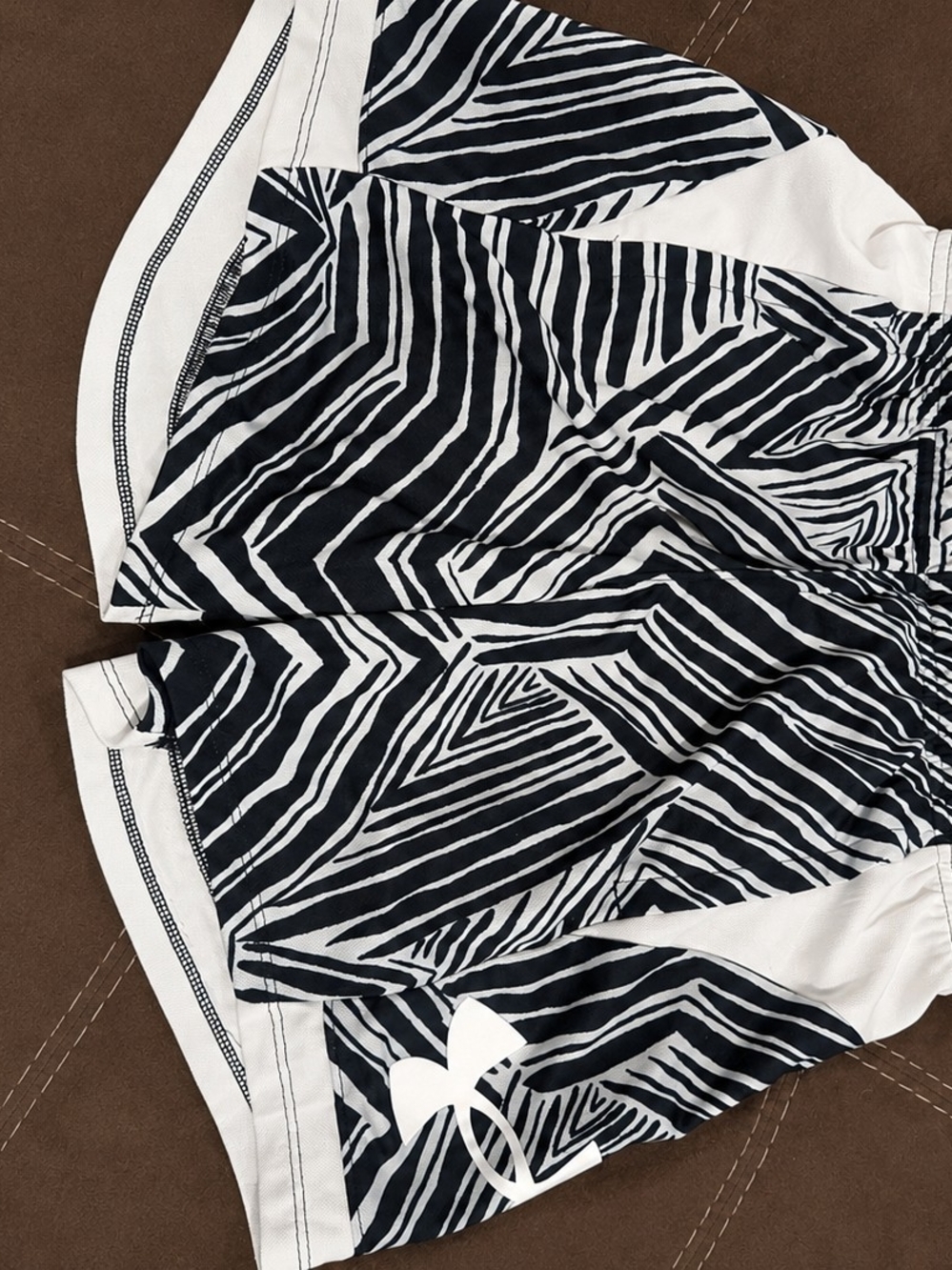Hurley Black and White Zebra-Print Athletic Shorts